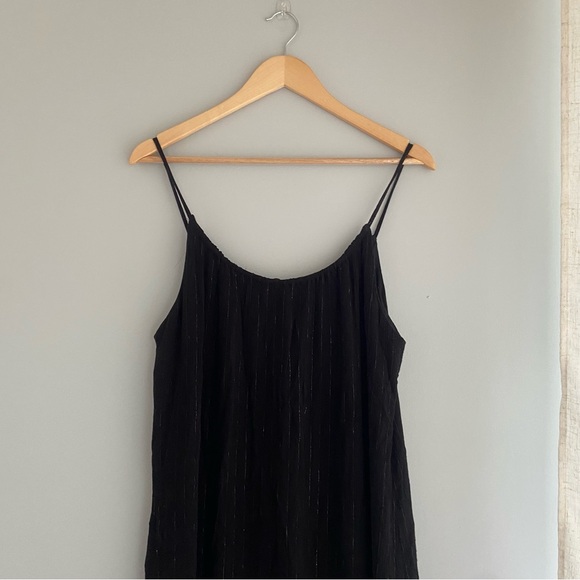 A New Day Black Sparkly Striped Midi Dress - Picture 6 of 8